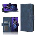 For Tecno Pova 3 Skin Feel Calf Texture Card Slots Leather Phone Case(Blue) - 1