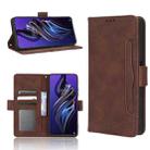 For Tecno Pova 3 Skin Feel Calf Texture Card Slots Leather Phone Case(Brown) - 1