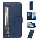 For Galaxy S20 Fashion Calf Texture Zipper Horizontal Flip Leather Case with Stand & Card Slots & Wallet Function(Blue) - 1