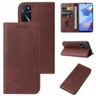 For OPPO A16s Magnetic Closure Leather Phone Case(Brown) - 1