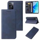 For OPPO A57 4G Magnetic Closure Leather Phone Case(Blue) - 1