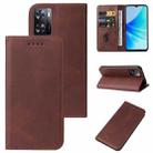 For OPPO A57 4G Magnetic Closure Leather Phone Case(Brown) - 1