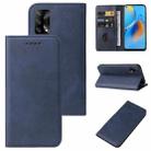 For OPPO A74 4G Magnetic Closure Leather Phone Case(Blue) - 1