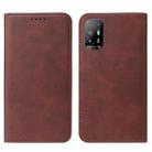 For OPPO A94 5G Magnetic Closure Leather Phone Case(Brown) - 2