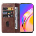 For OPPO A94 5G Magnetic Closure Leather Phone Case(Brown) - 3