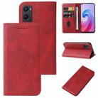 For OPPO A96 4G / A36 4G / A76 4G / K10 4G / Realme 9i Magnetic Closure Leather Phone Case(Red) - 1