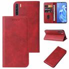 For OPPO F15 Magnetic Closure Leather Phone Case(Red) - 1