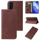 For OPPO Find X3 Lite Magnetic Closure Leather Phone Case(Brown) - 1