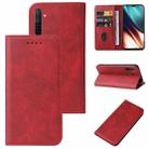 For OPPO K5 Magnetic Closure Leather Phone Case(Red) - 1