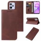 For Realme C31 Magnetic Closure Leather Phone Case(Brown) - 1