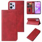 For Realme C31 Magnetic Closure Leather Phone Case(Red) - 1