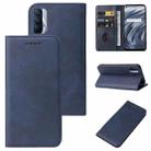 For Realme V15 Magnetic Closure Leather Phone Case(Blue) - 1