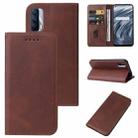 For Realme V15 Magnetic Closure Leather Phone Case(Brown) - 1