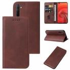 For Realme X50 Pro 5G Magnetic Closure Leather Phone Case(Brown) - 1