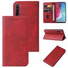 For OPPO Reno3 5G Magnetic Closure Leather Phone Case(Red) - 1
