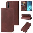 For OPPO Reno3 Youth Magnetic Closure Leather Phone Case(Brown) - 1