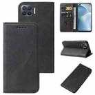 For OPPO Reno4 F Magnetic Closure Leather Phone Case(Black) - 1