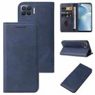 For OPPO Reno4 F Magnetic Closure Leather Phone Case(Blue) - 1