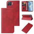 For OPPO Reno4 F Magnetic Closure Leather Phone Case(Red) - 1
