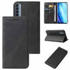 For OPPO Reno4 Pro Magnetic Closure Leather Phone Case(Black) - 1