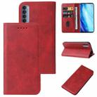 For OPPO Reno4 Pro Magnetic Closure Leather Phone Case(Red) - 1