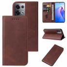 For OPPO Reno8 Pro Magnetic Closure Leather Phone Case(Brown) - 1