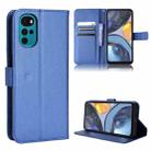 For Motorola Moto E32s / G22 Diamond Texture Leather Phone Case(Blue) - 1