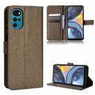 For Motorola Moto E32s / G22 Diamond Texture Leather Phone Case(Brown) - 1