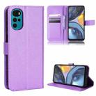 For Motorola Moto E32s / G22 Diamond Texture Leather Phone Case(Purple) - 1