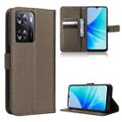 For OPPO A57 5G / 4G Diamond Texture Leather Phone Case(Brown) - 1