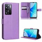 For OPPO A57 5G / 4G Diamond Texture Leather Phone Case(Purple) - 1