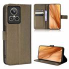 For Realme GT2 Explorer Master Diamond Texture Leather Phone Case(Brown) - 1