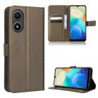 For vivo Y02s Diamond Texture Leather Phone Case(Brown) - 1