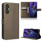 For Tecno Pova 3 Diamond Texture Leather Phone Case(Brown) - 1