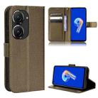 For ASUS Zenfone 9 Diamond Texture Leather Phone Case(Brown) - 1