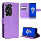 For ASUS Zenfone 9 Diamond Texture Leather Phone Case(Purple) - 1