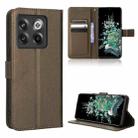 For OnePlus 10T 5G / Ace Pro 5G Diamond Texture Leather Phone Case(Brown) - 1