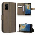 For ZTE Avid 589 Z5158 Diamond Texture Leather Phone Case(Brown) - 1