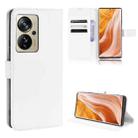 For ZTE Axon 40 Pro Diamond Texture Leather Phone Case(White) - 1