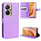 For ZTE Axon 40 Pro Diamond Texture Leather Phone Case(Purple) - 1