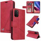 For Xiaomi Poco F3 GQUTROBE Right Angle Leather Phone Case(Red) - 1