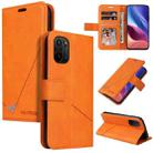 For Xiaomi Poco F3 GQUTROBE Right Angle Leather Phone Case(Orange) - 1