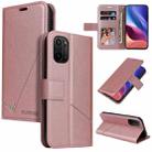 For Xiaomi Poco F3 GQUTROBE Right Angle Leather Phone Case(Rose Gold) - 1