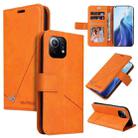 For Xiaomi Mi 11 GQUTROBE Right Angle Leather Phone Case(Orange) - 1