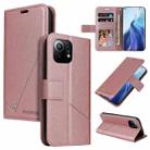 For Xiaomi Mi 11 GQUTROBE Right Angle Leather Phone Case(Rose Gold) - 1