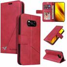 For Xiaomi Poco X3 NFC GQUTROBE Right Angle Leather Phone Case(Red) - 1