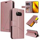 For Xiaomi Poco X3 NFC GQUTROBE Right Angle Leather Phone Case(Rose Gold) - 1