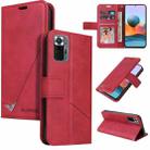 For Xiaomi Redmi Note 10 Pro Max GQUTROBE Right Angle Leather Phone Case(Red) - 1