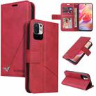 For Xiaomi Redmi Note 10 5G GQUTROBE Right Angle Leather Phone Case(Red) - 1