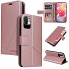 For Xiaomi Redmi Note 10 5G GQUTROBE Right Angle Leather Phone Case(Rose Gold) - 1